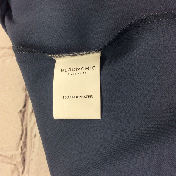 Bloomchic Shift Dress Women's Plus Size 22/24 Blue Belted Pockets Ruffle Sleeves - Picture 4 of 12